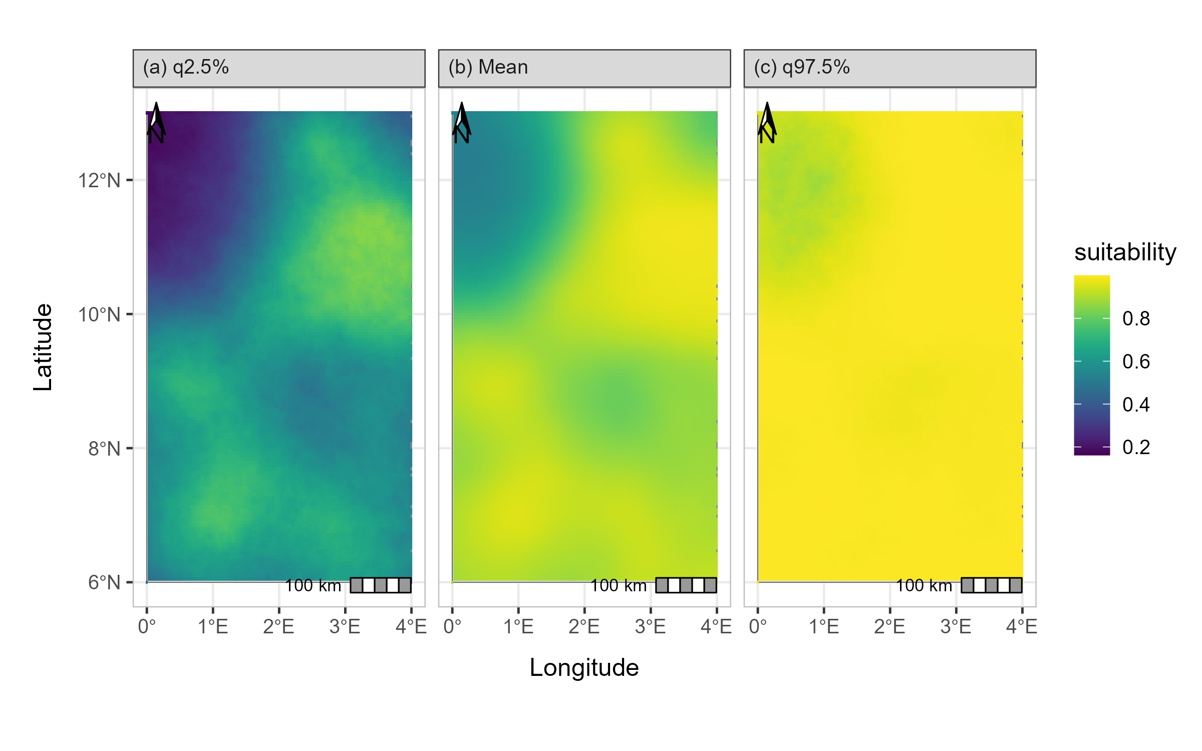 Prediction map of the ISDM model